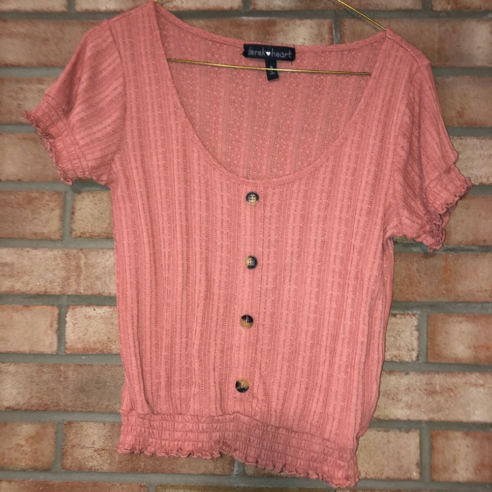 pink scrunch top